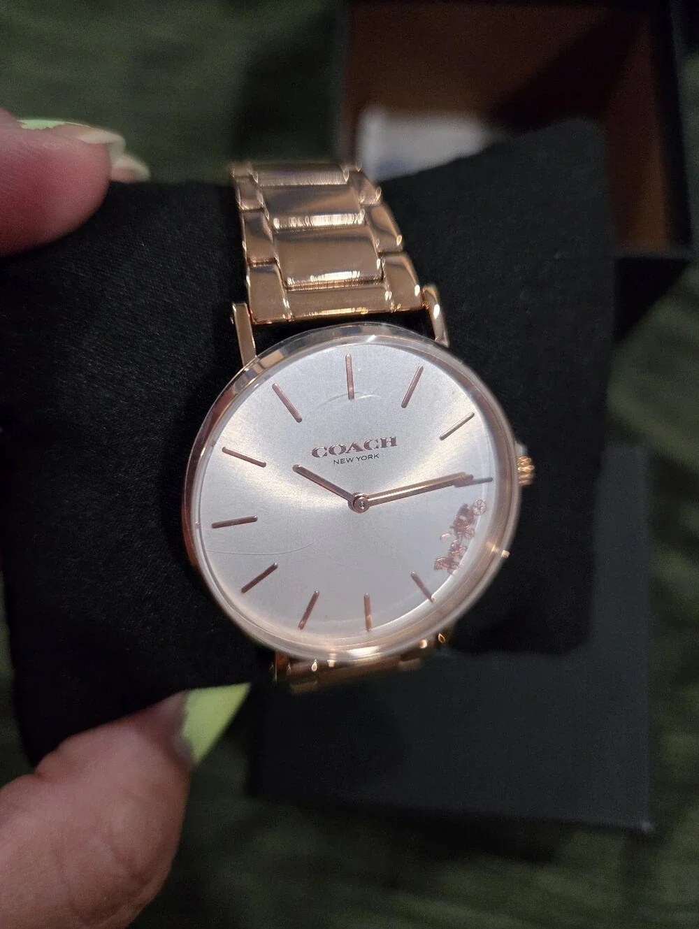 COACH Perry Women’s Rose Gold Tone Stainless Steel Bracelet Watch